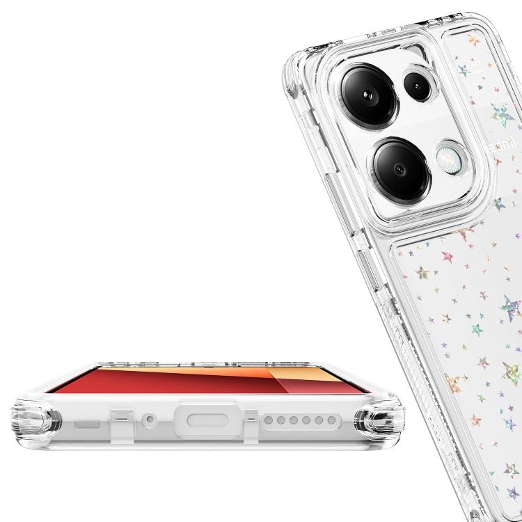 For Redmi Note 13 Pro 4G Transparent Acrylic Laser Paper Phone Case