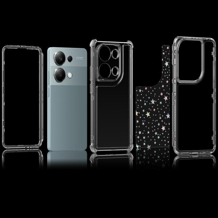 For Redmi Note 13 Pro 4G Transparent Acrylic Laser Paper Phone Case