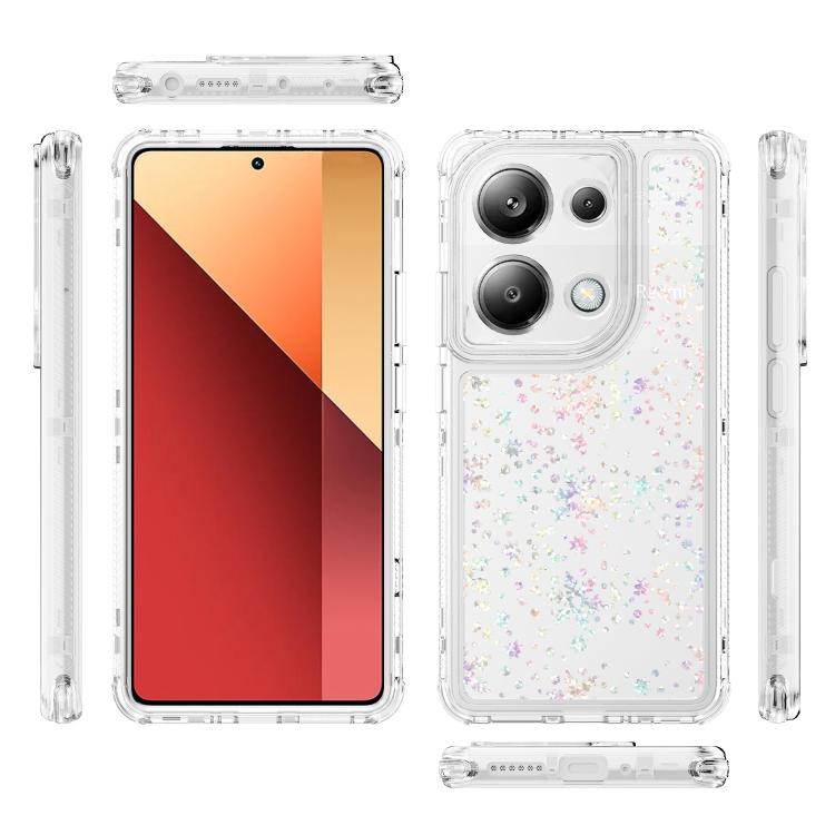 For Redmi Note 13 Pro 4G Transparent Acrylic Laser Paper Phone Case