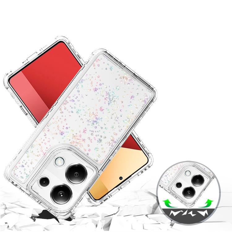 For Redmi Note 13 Pro 4G Transparent Acrylic Laser Paper Phone Case