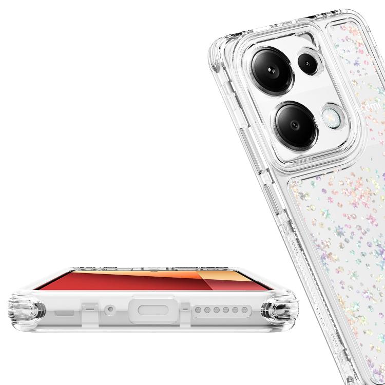 For Redmi Note 13 Pro 4G Transparent Acrylic Laser Paper Phone Case