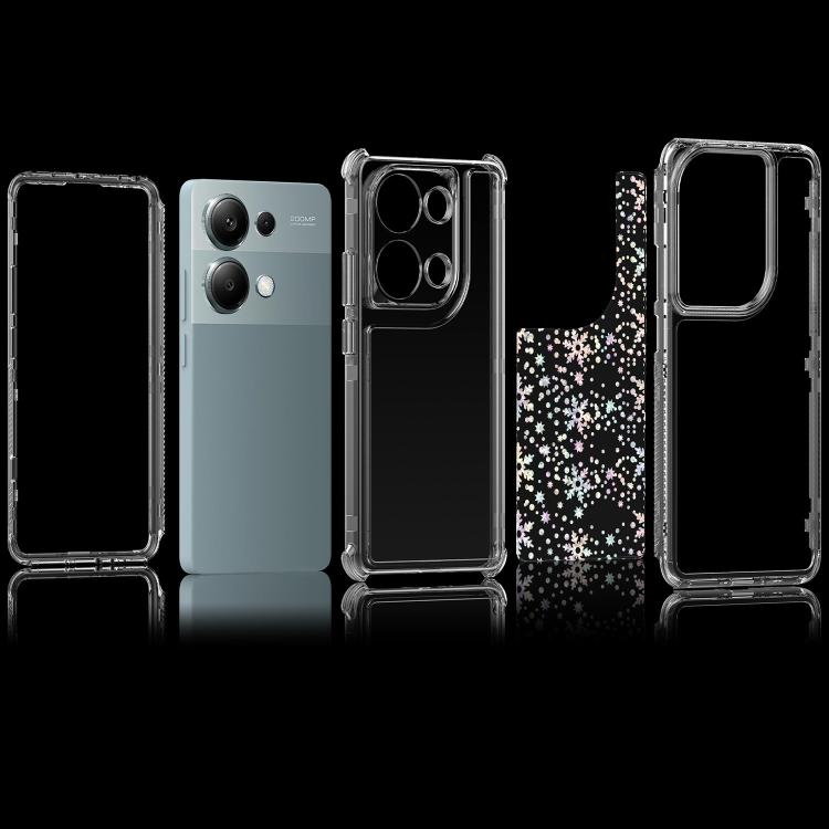 For Redmi Note 13 Pro 4G Transparent Acrylic Laser Paper Phone Case