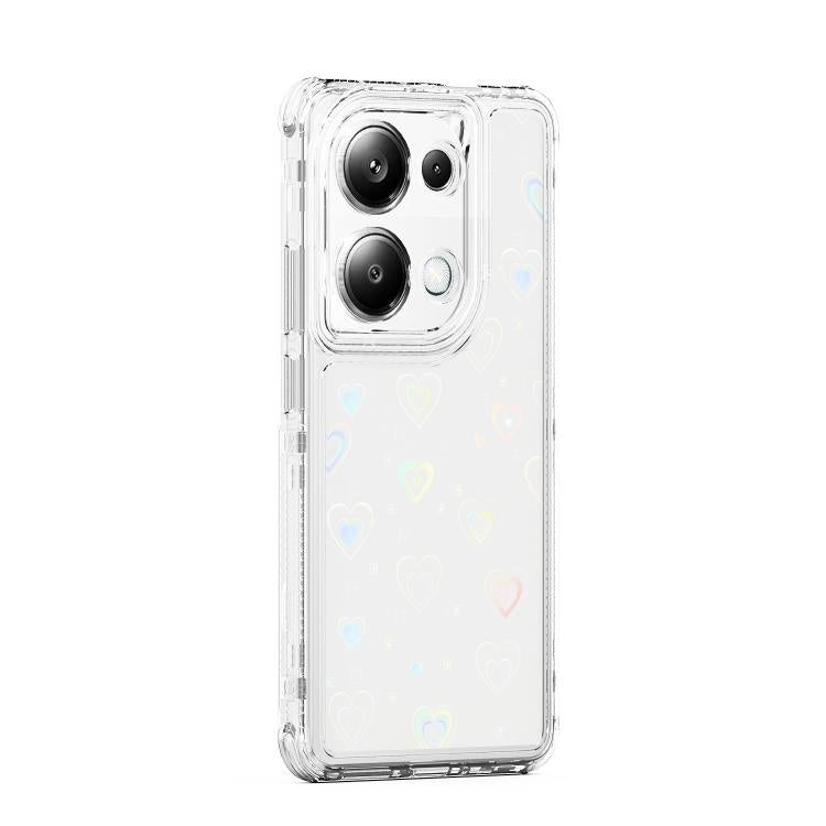 For Redmi Note 13 Pro 4G Transparent Acrylic Laser Paper Phone Case