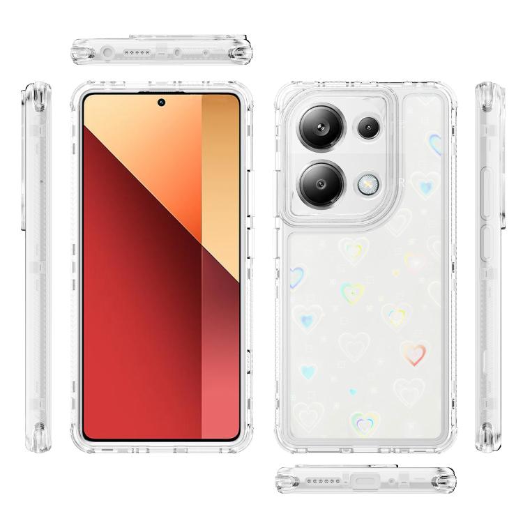 For Redmi Note 13 Pro 4G Transparent Acrylic Laser Paper Phone Case