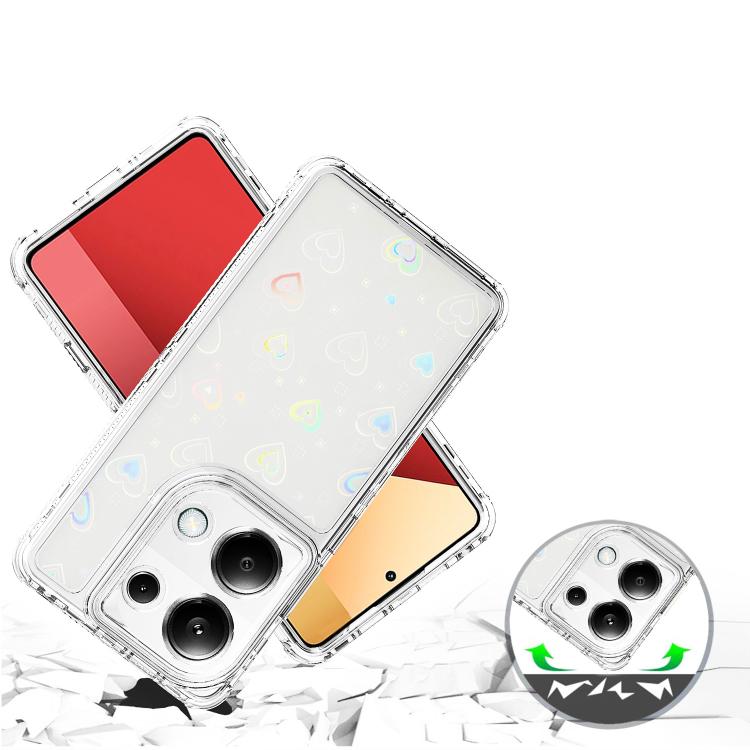 For Redmi Note 13 Pro 4G Transparent Acrylic Laser Paper Phone Case