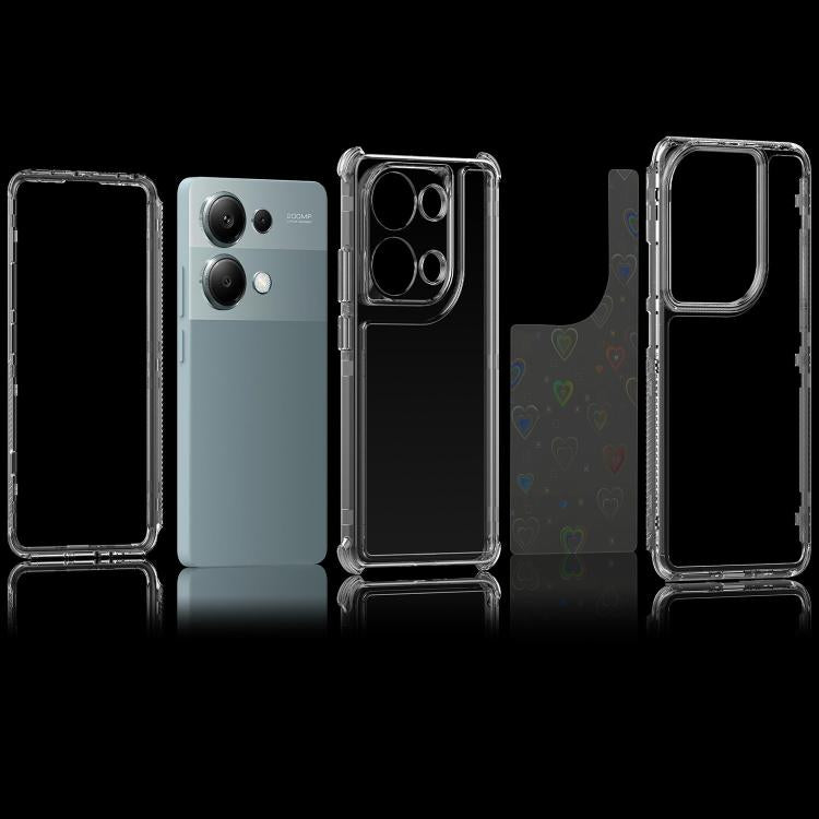 For Redmi Note 13 Pro 4G Transparent Acrylic Laser Paper Phone Case