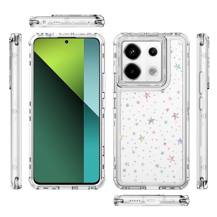For Redmi Note 13 Pro 5G Transparent Acrylic Laser Paper Phone Case