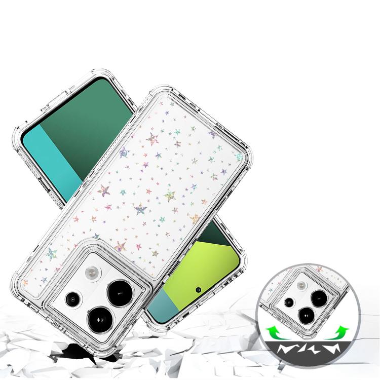 For Redmi Note 13 Pro 5G Transparent Acrylic Laser Paper Phone Case