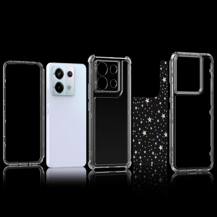 For Redmi Note 13 Pro 5G Transparent Acrylic Laser Paper Phone Case