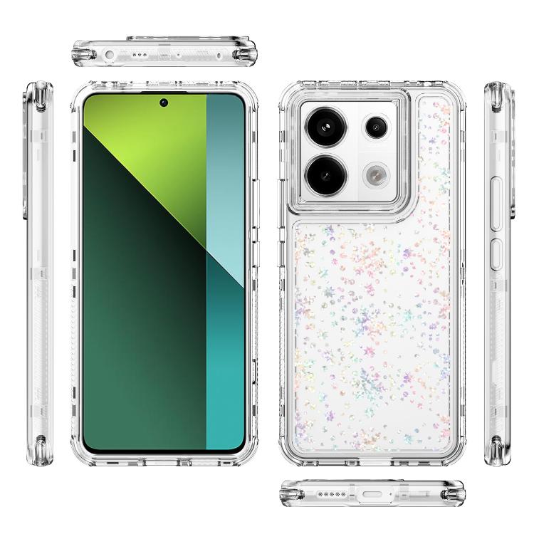 For Redmi Note 13 Pro 5G Transparent Acrylic Laser Paper Phone Case