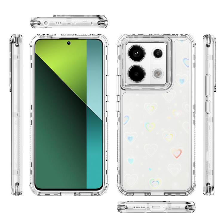 For Redmi Note 13 Pro 5G Transparent Acrylic Laser Paper Phone Case