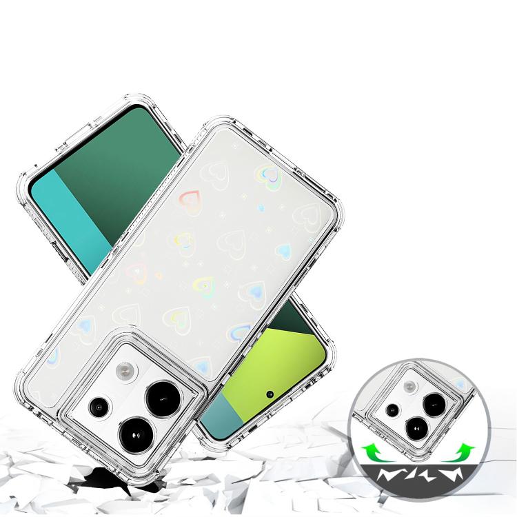 For Redmi Note 13 Pro 5G Transparent Acrylic Laser Paper Phone Case