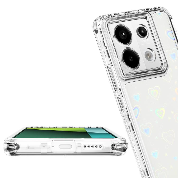 For Redmi Note 13 Pro 5G Transparent Acrylic Laser Paper Phone Case