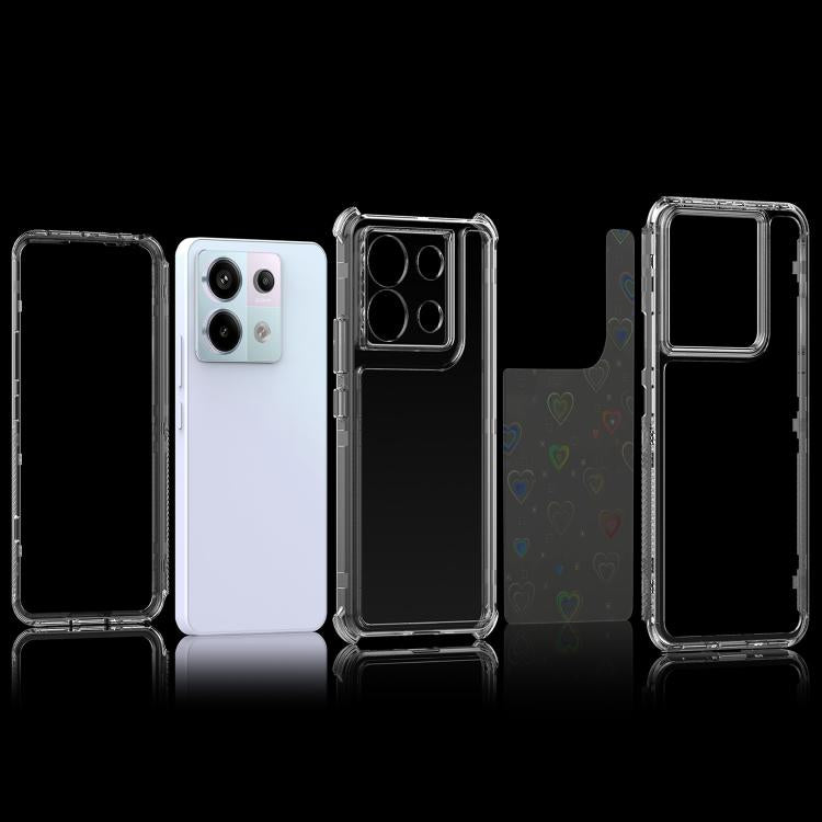 For Redmi Note 13 Pro 5G Transparent Acrylic Laser Paper Phone Case