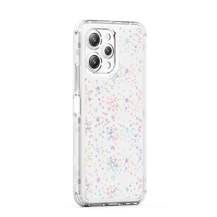 For Redmi 12 5G / 4G Transparent Acrylic Laser Paper Phone Case