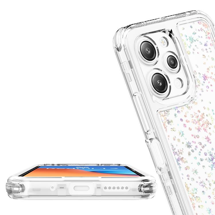 For Redmi 12 5G / 4G Transparent Acrylic Laser Paper Phone Case