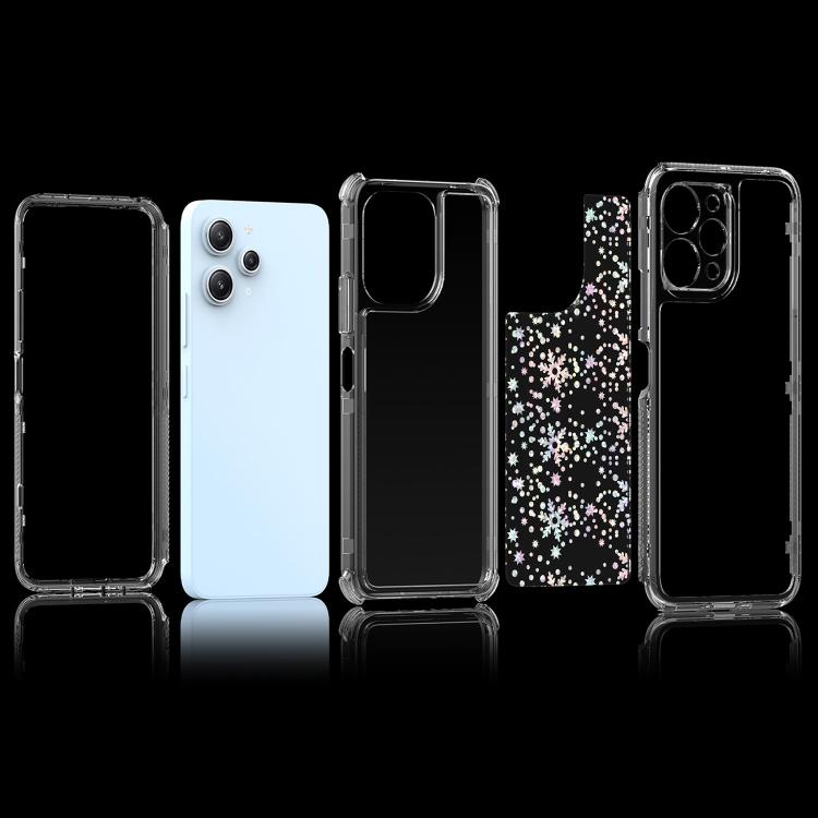 For Redmi 12 5G / 4G Transparent Acrylic Laser Paper Phone Case