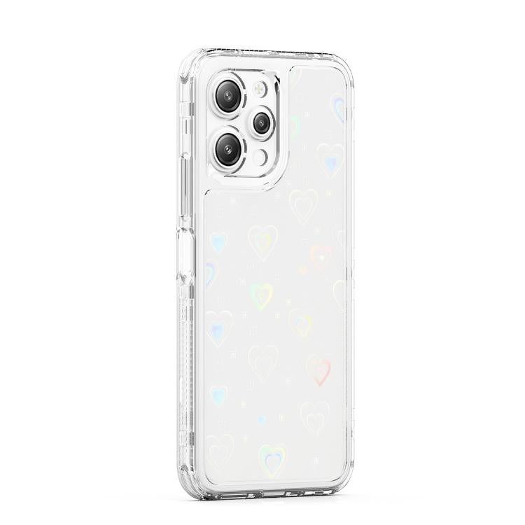 For Redmi 12 5G / 4G Transparent Acrylic Laser Paper Phone Case