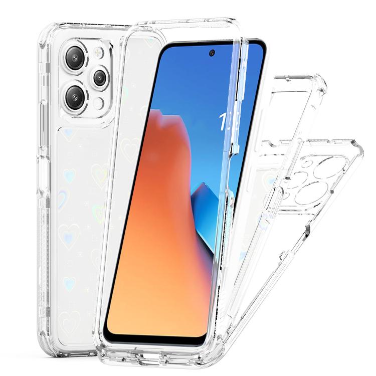 For Redmi 12 5G / 4G Transparent Acrylic Laser Paper Phone Case