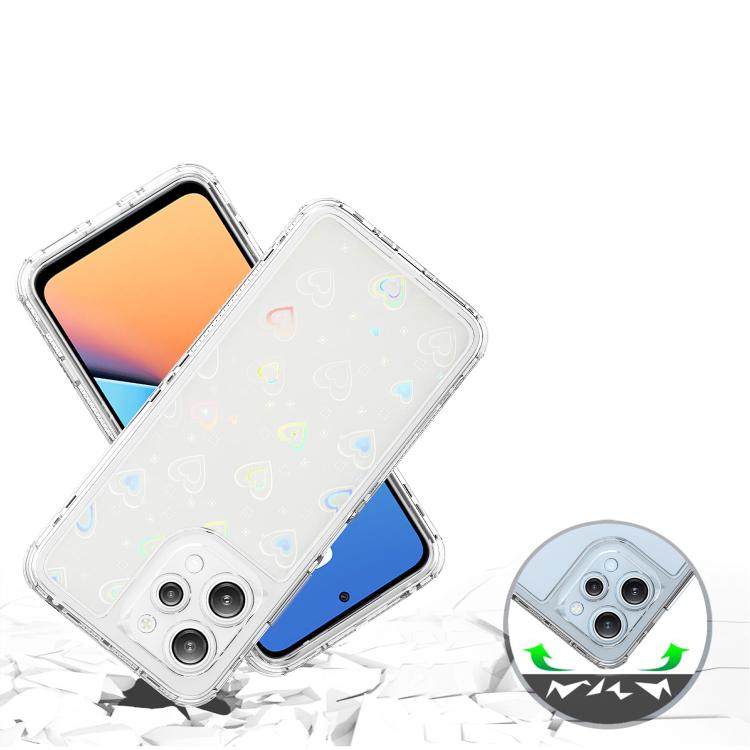 For Redmi 12 5G / 4G Transparent Acrylic Laser Paper Phone Case