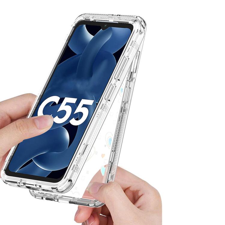 For Xiaomi Poco C55 / Redmi 12C Transparent Acrylic Laser Paper Phone Case