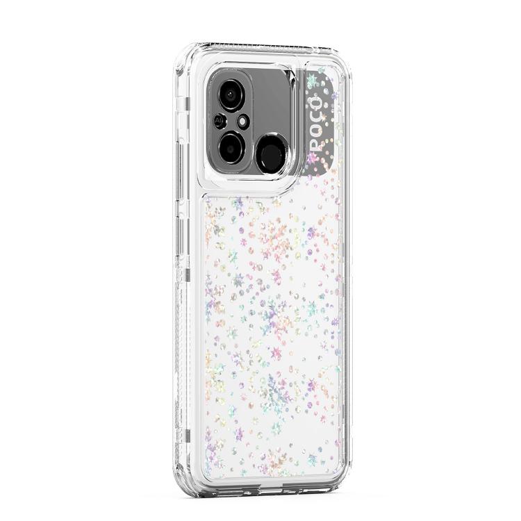 For Xiaomi Poco C55 / Redmi 12C Transparent Acrylic Laser Paper Phone Case