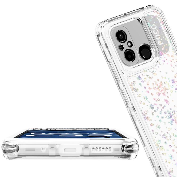For Xiaomi Poco C55 / Redmi 12C Transparent Acrylic Laser Paper Phone Case