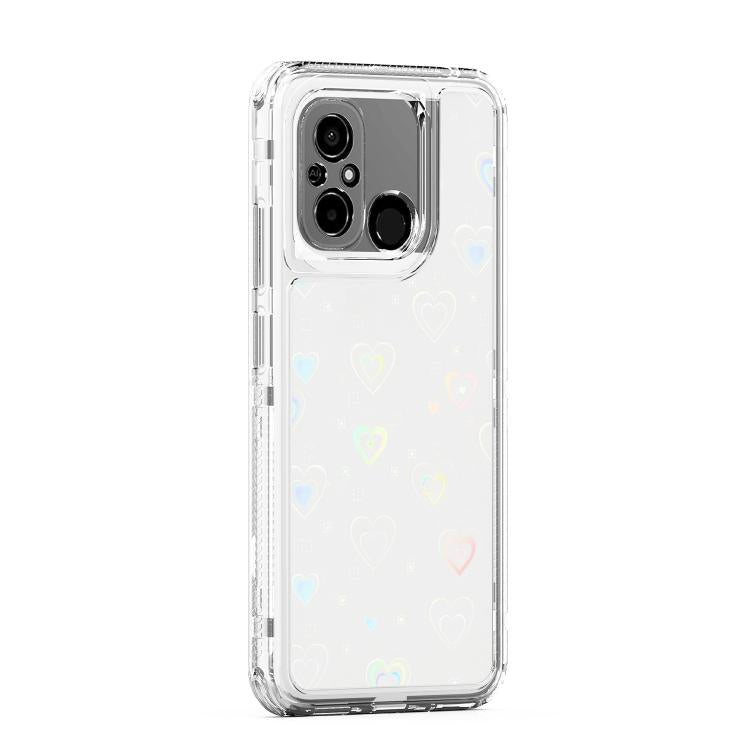 For Xiaomi Poco C55 / Redmi 12C Transparent Acrylic Laser Paper Phone Case