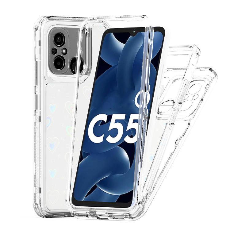 For Xiaomi Poco C55 / Redmi 12C Transparent Acrylic Laser Paper Phone Case