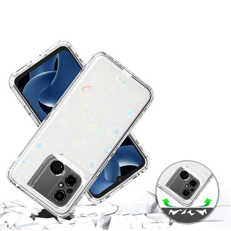 For Xiaomi Poco C55 / Redmi 12C Transparent Acrylic Laser Paper Phone Case