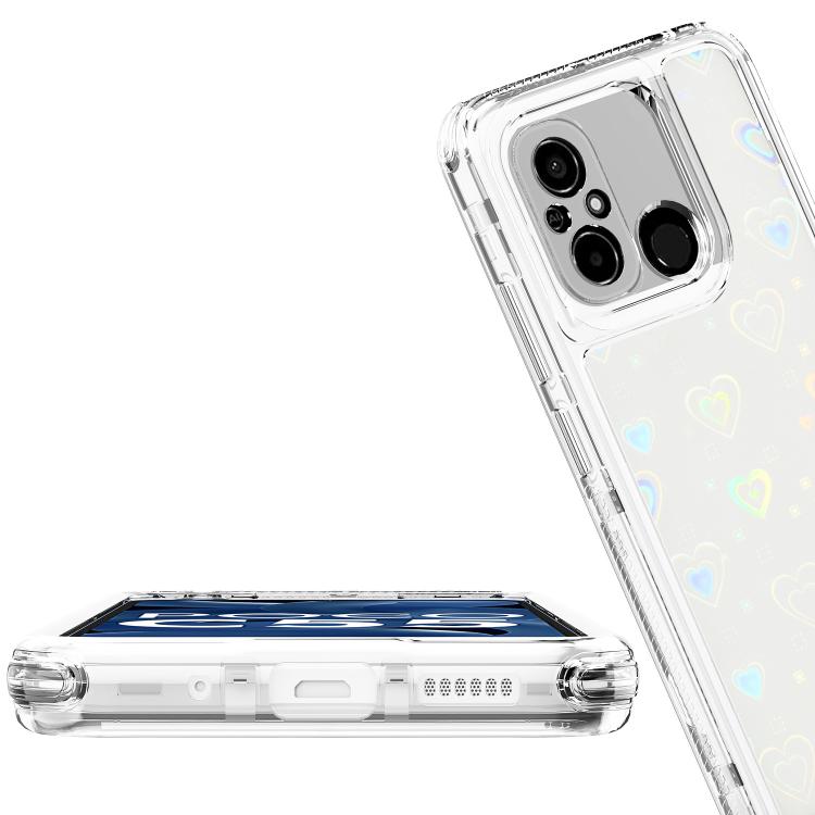 For Xiaomi Poco C55 / Redmi 12C Transparent Acrylic Laser Paper Phone Case