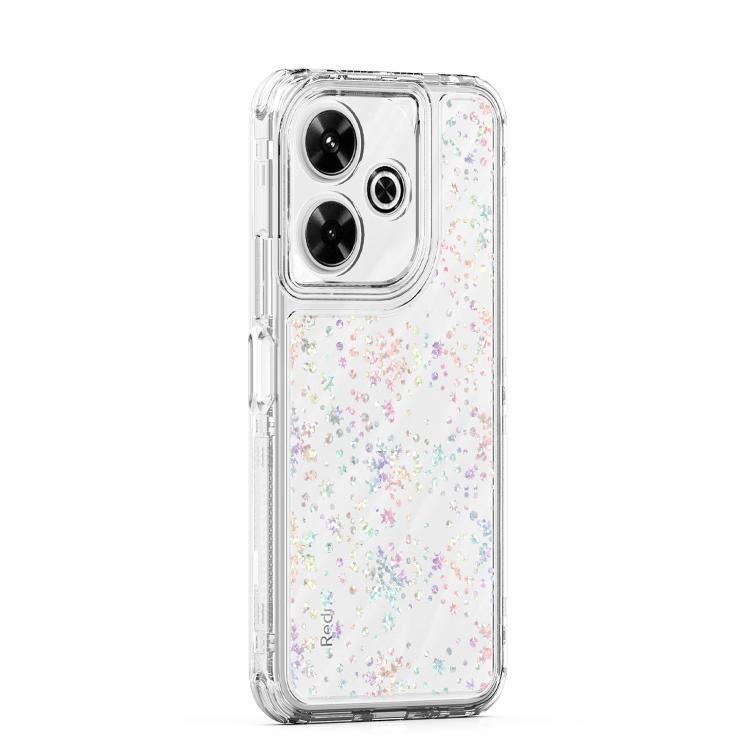 For Redmi 13 4G Transparent Acrylic Laser Paper Phone Case