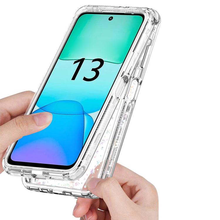 For Redmi 13 4G Transparent Acrylic Laser Paper Phone Case