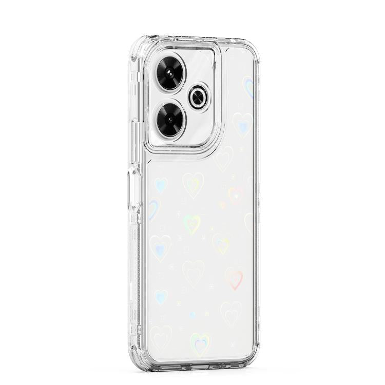For Redmi 13 4G Transparent Acrylic Laser Paper Phone Case