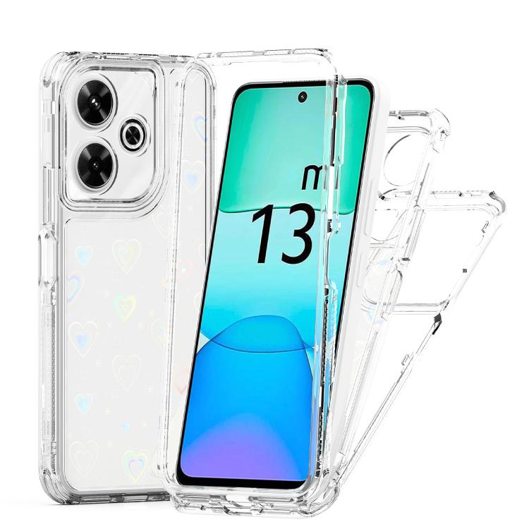 For Redmi 13 4G Transparent Acrylic Laser Paper Phone Case