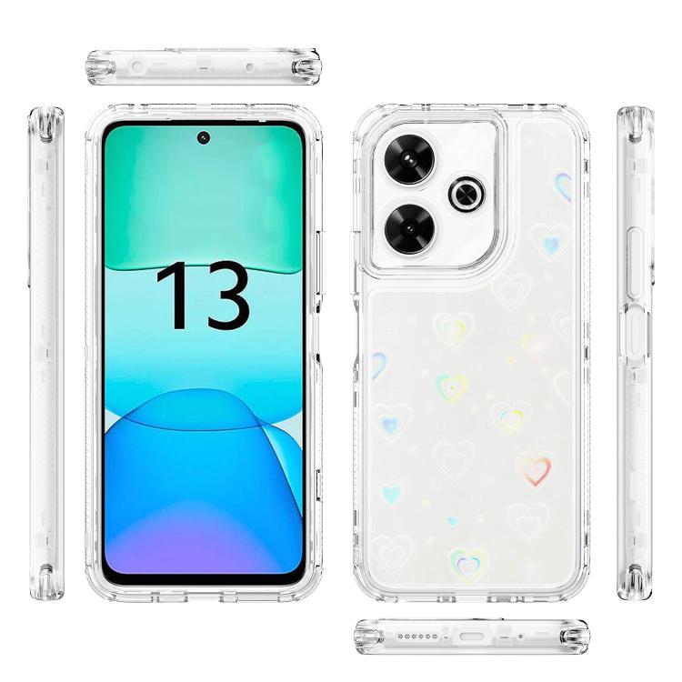 For Redmi 13 4G Transparent Acrylic Laser Paper Phone Case