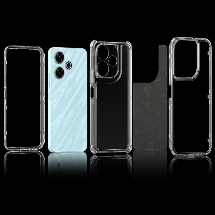 For Redmi 13 4G Transparent Acrylic Laser Paper Phone Case