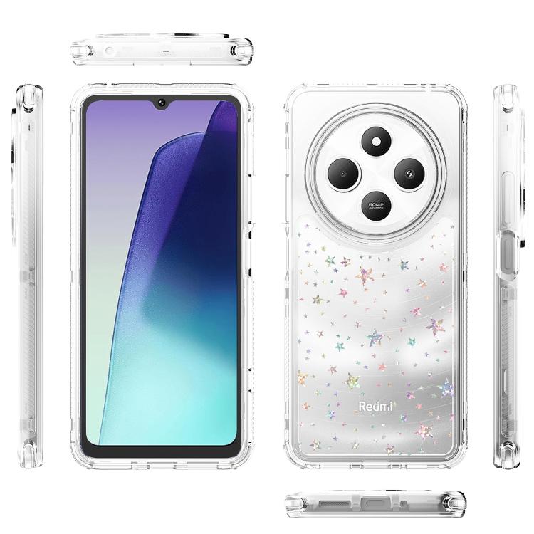 For Redmi 14C 4G / A4 5G India Transparent Acrylic Laser Paper Phone Case