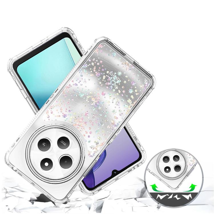 For Redmi 14C 4G / A4 5G India Transparent Acrylic Laser Paper Phone Case