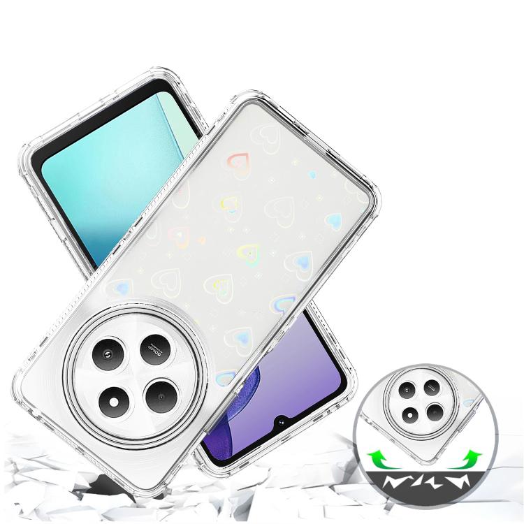 For Redmi 14C 4G / A4 5G India Transparent Acrylic Laser Paper Phone Case