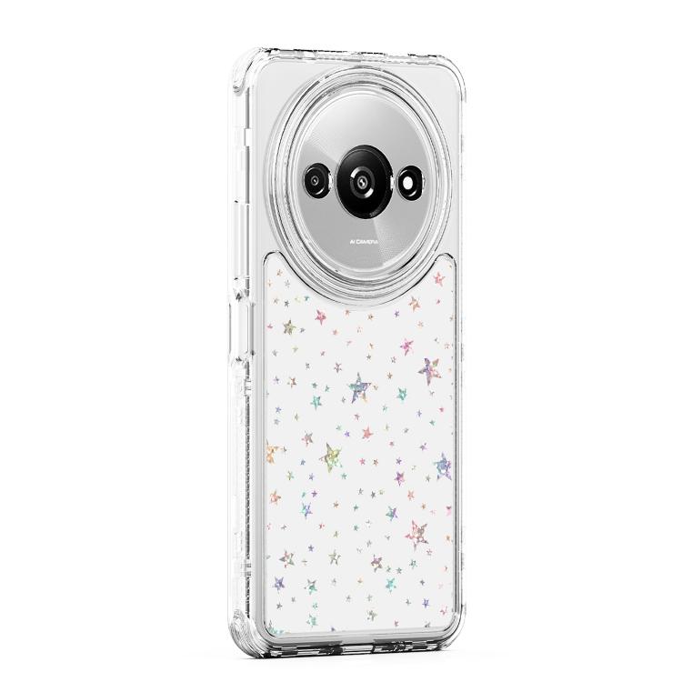 For Redmi A3 4G Transparent Acrylic Laser Paper Phone Case