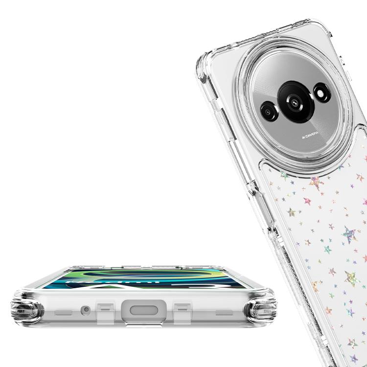For Redmi A3 4G Transparent Acrylic Laser Paper Phone Case