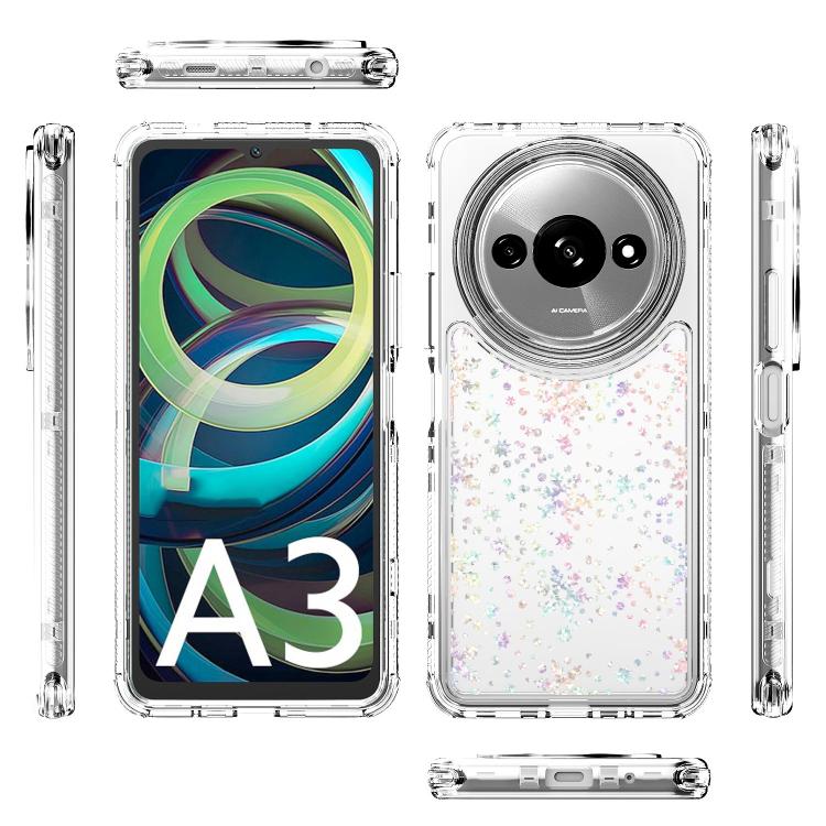 For Redmi A3 4G Transparent Acrylic Laser Paper Phone Case