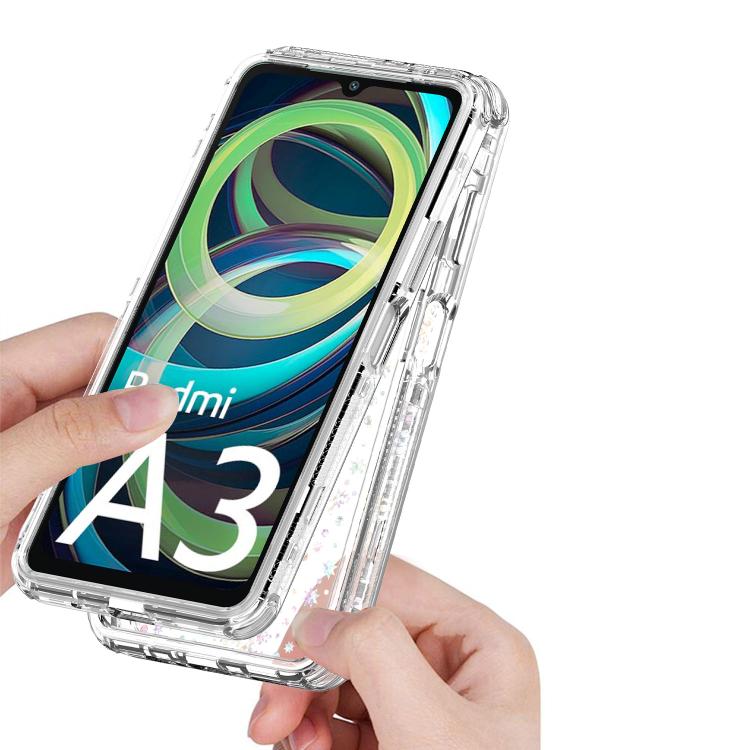 For Redmi A3 4G Transparent Acrylic Laser Paper Phone Case