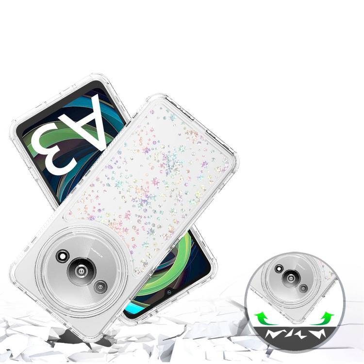 For Redmi A3 4G Transparent Acrylic Laser Paper Phone Case