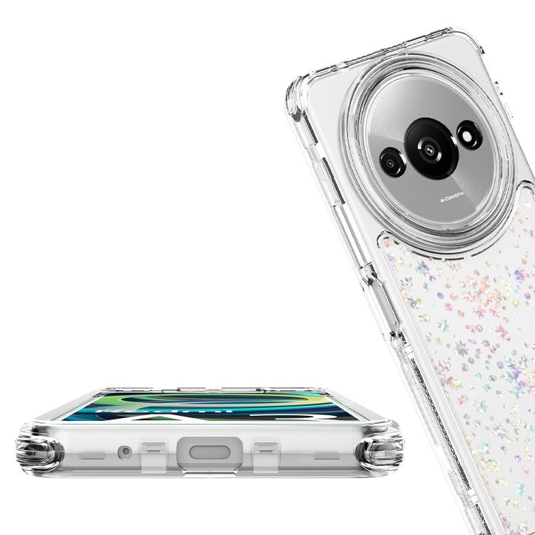 For Redmi A3 4G Transparent Acrylic Laser Paper Phone Case