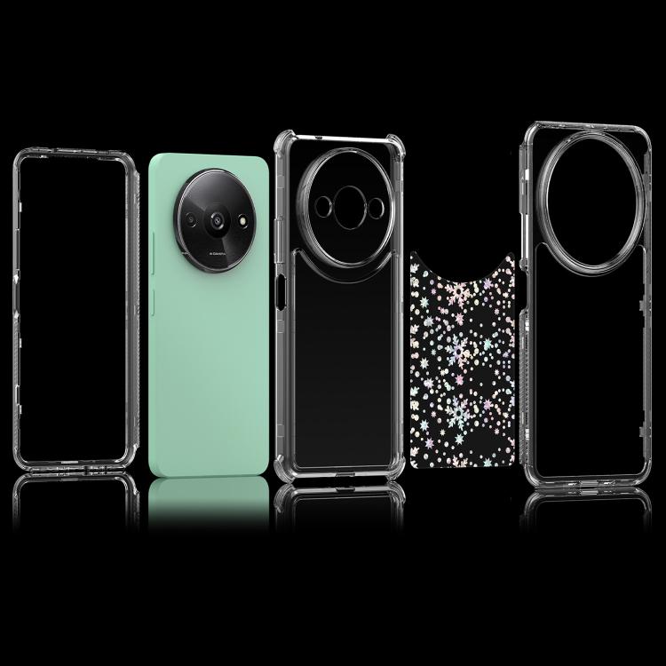 For Redmi A3 4G Transparent Acrylic Laser Paper Phone Case