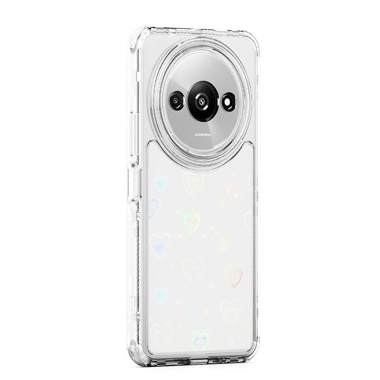 For Redmi A3 4G Transparent Acrylic Laser Paper Phone Case
