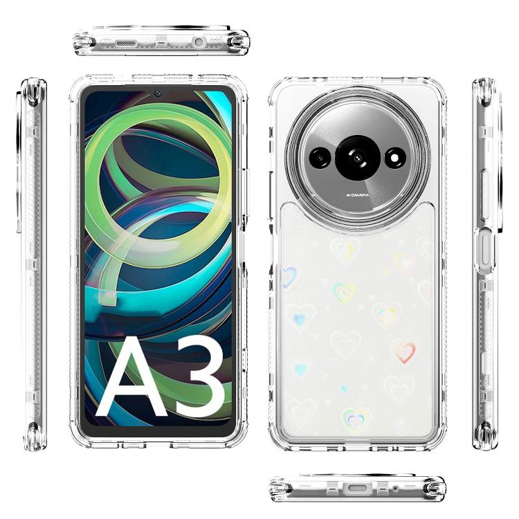 For Redmi A3 4G Transparent Acrylic Laser Paper Phone Case