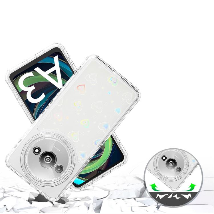 For Redmi A3 4G Transparent Acrylic Laser Paper Phone Case